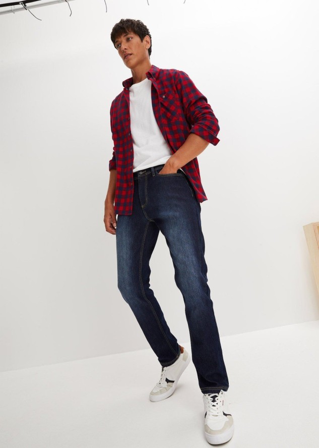 Dżinsy termiczne regular fit, prosta nogawka, z ocieplaną stroną wewnętrzną