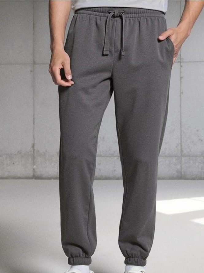 Spodnie dresowe ze ściągaczami - szary