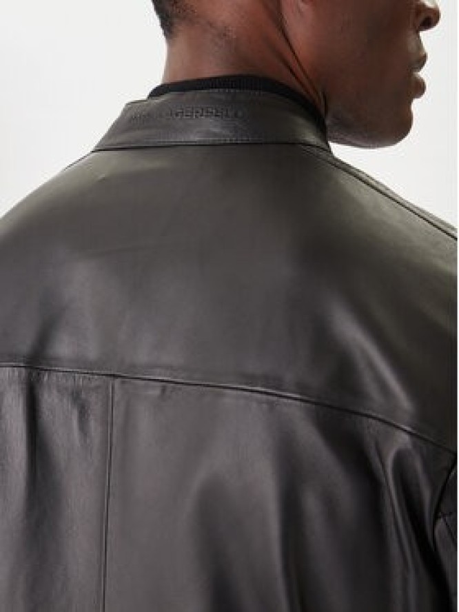KARL LAGERFELD Kurtka skórzana 555022 554421 Czarny Slim Fit