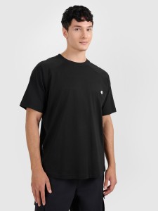 4F T-shirt oversize gładki męski - czarny XL