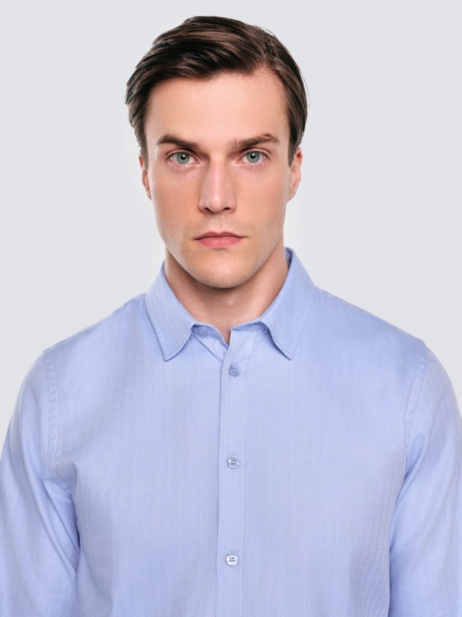 Koszula męska slim bawełniana błękitna Guberno 400
