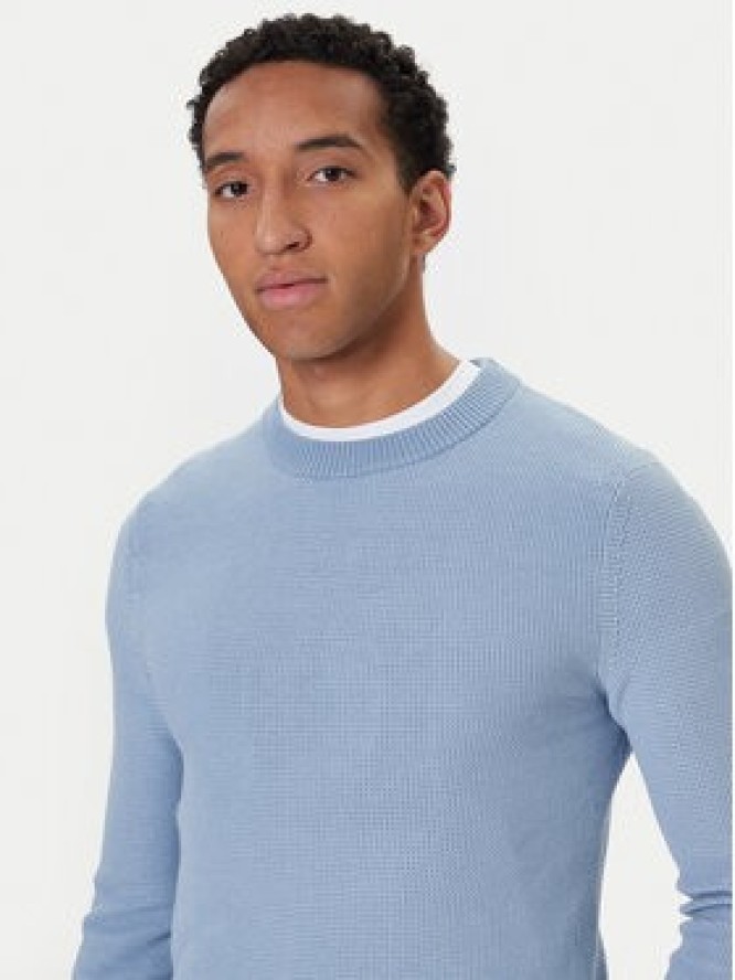 BOSS Sweter Klapok 50548673 Błękitny Regular Fit