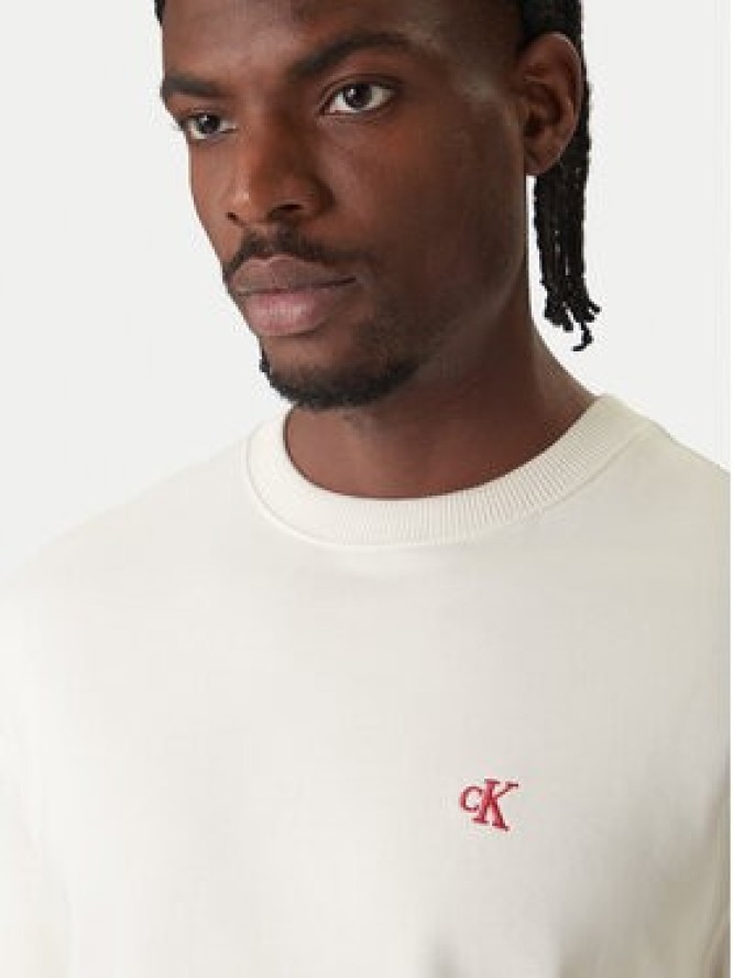 Calvin Klein Jeans Bluza LV04RC296G Écru Regular Fit