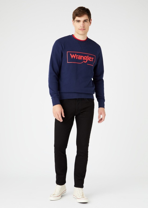 WRANGLER FRAME LOGO SWS MĘSKA BLUZA NAVY W6H1HA114 112146193
