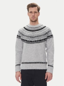Pepe Jeans Sweter Fairisle PM702504 Szary Regular Fit