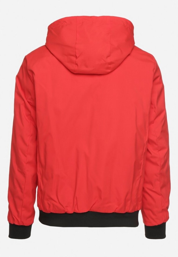 Czerwona Kurtka Wiatrówka z Kapturem i Ściągaczami Lorendriah