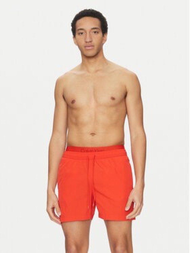 Calvin Klein Swimwear Szorty kąpielowe KM0KM01104 Czerwony Regular Fit