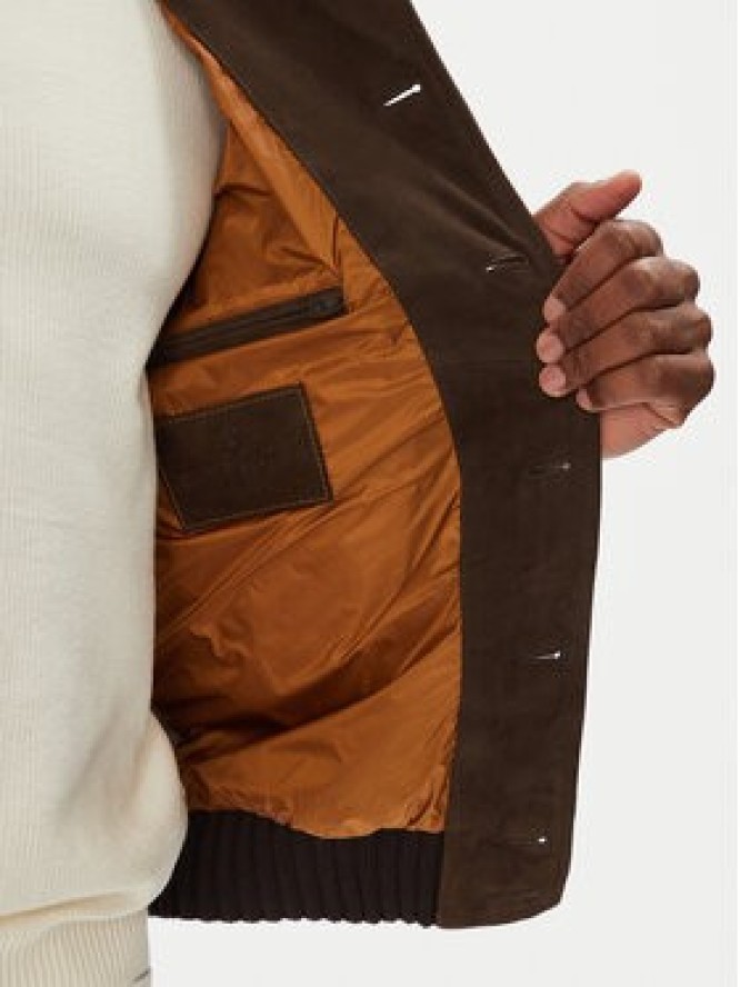 Milestone Kurtka skórzana MSDario 531621 60695 Brązowy Regular Fit