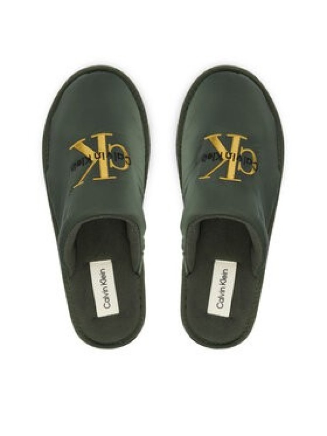 Calvin Klein Kapcie Hotel Slipper Mono Embro YM0YM01392 Zielony