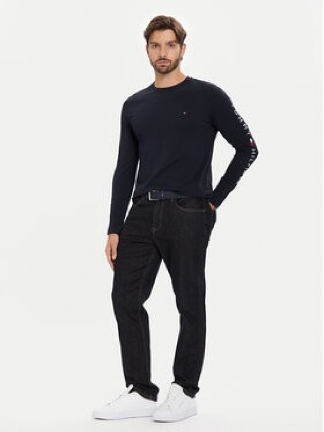 Tommy Hilfiger Longsleeve Logo MW0MW09096 Granatowy Regular Fit