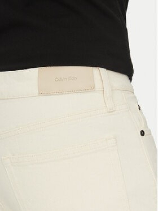 Calvin Klein Szorty jeansowe K10K114078 Écru Slim Fit