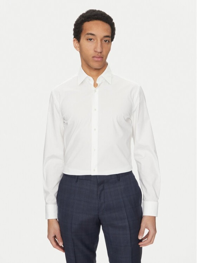 BOSS Koszula Hank 50532804 Biały Slim Fit