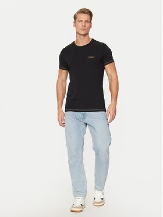 Aeronautica Militare T-Shirt AM1UTI003 Czarny Regular Fit