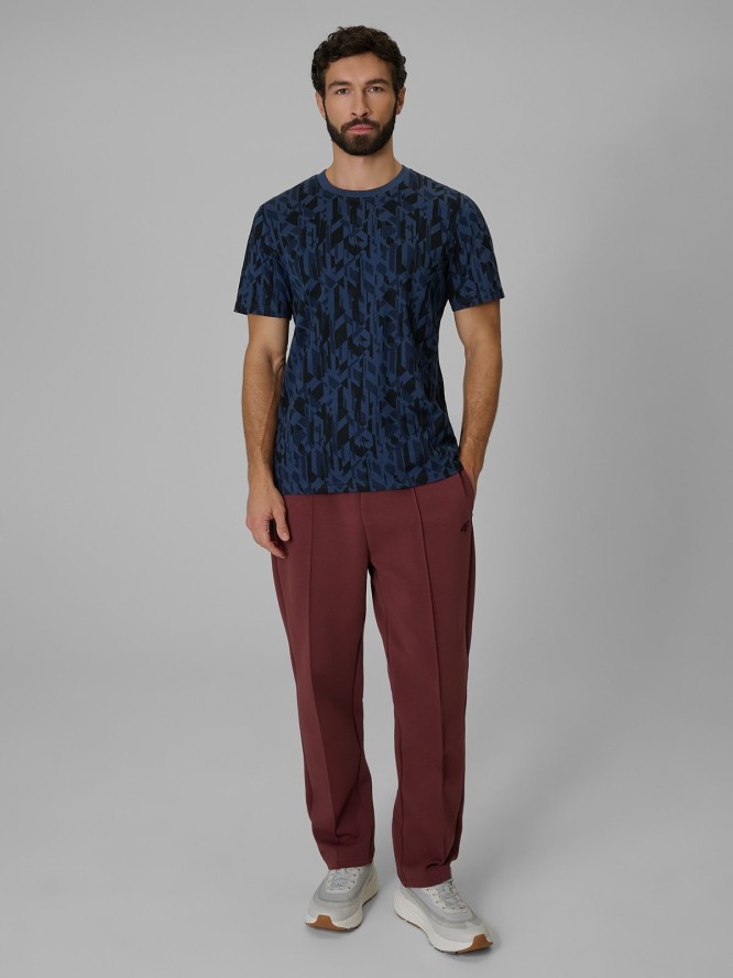 4F T-shirt regular z nadrukiem męski - granatowy L