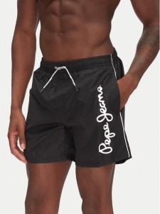 Pepe Jeans Szorty kąpielowe Logo PMB10419 Czarny Regular Fit