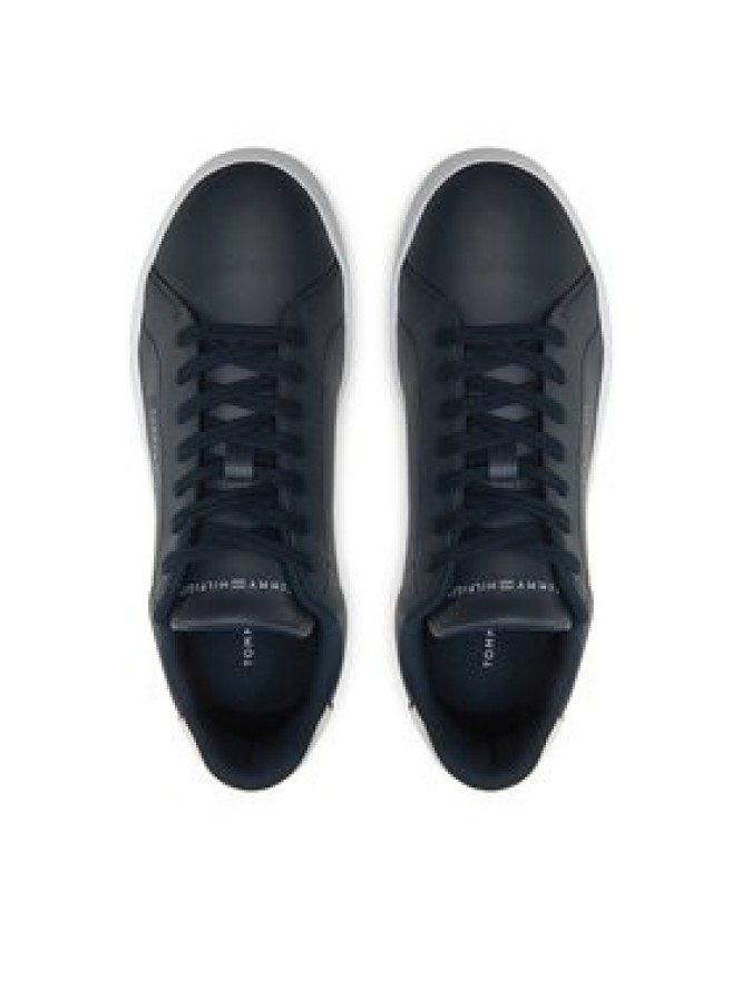Tommy Hilfiger Sneakersy Th Court Lth Detail Ess FM0FM05367 Granatowy