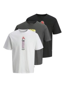 Jack & Jones Komplet t-shirtów Holiday Skull 12294420 Kolorowy Regular Fit