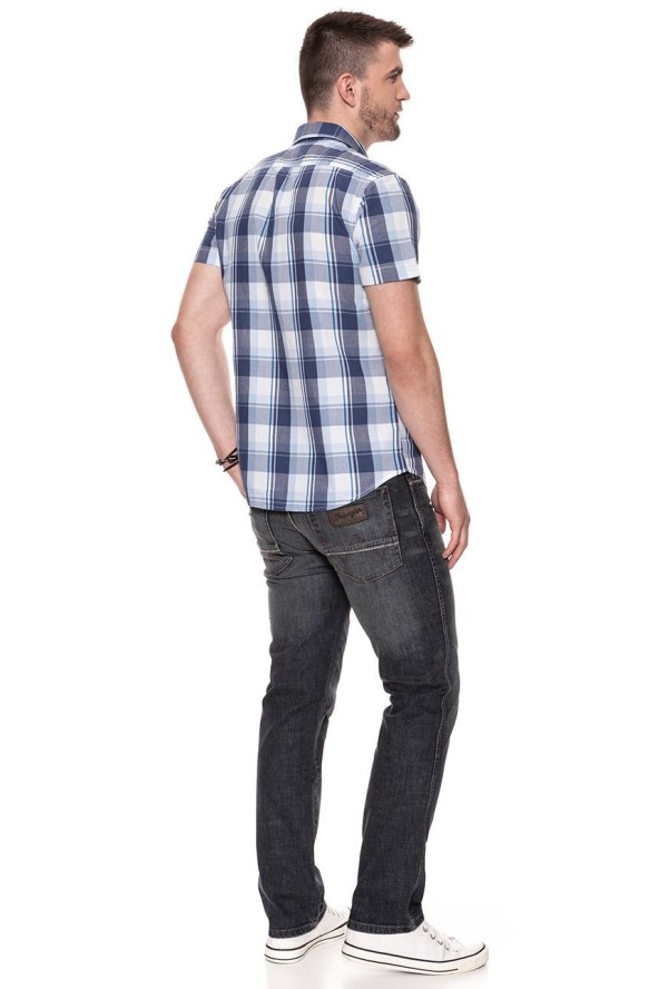 KOSZULA MĘSKA KRÓTKI RĘKAW WRANGLER SS 1PKT SHIRT PATRIOT BLUE W5860NQ5H 112129521