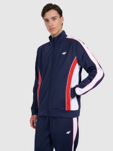 4F Bluza dresowa rozpinana bez kaptura męska - granatowa S