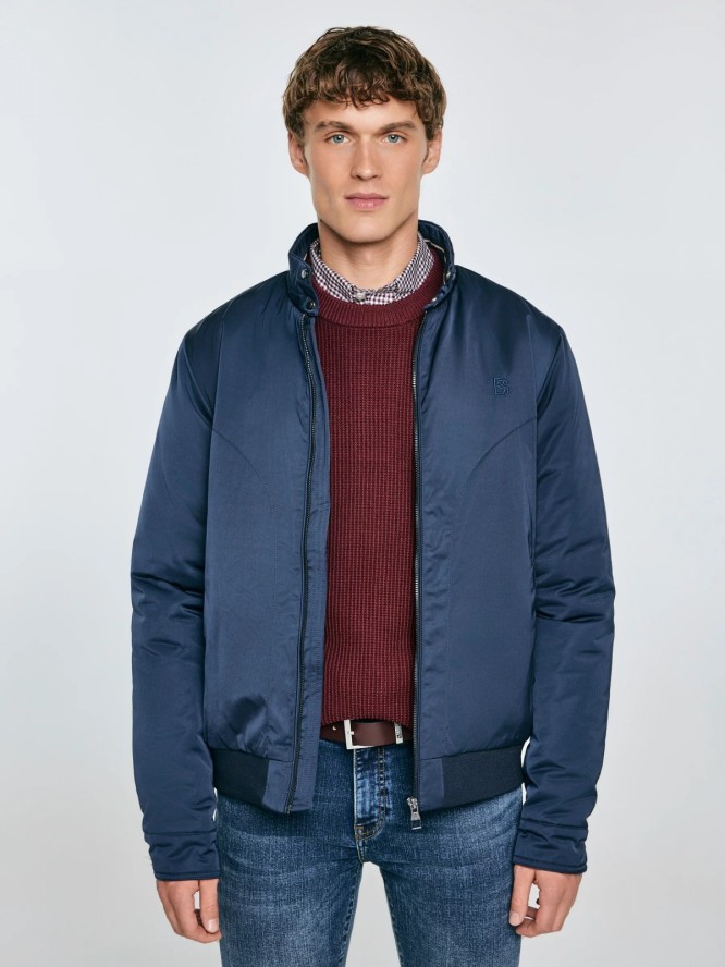 Kurtka męska typu harrington ocieplana granatowa Kye 403