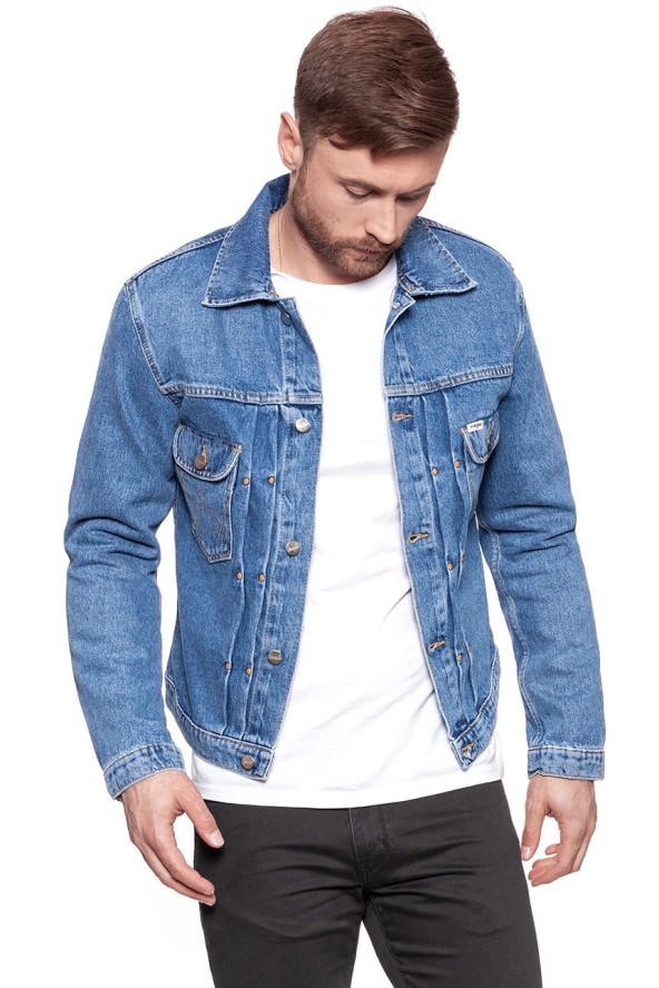 KURTKA JEANSOWA WRANGLER RETRO JACKET KABEL BLUE W442ER19K 112128842