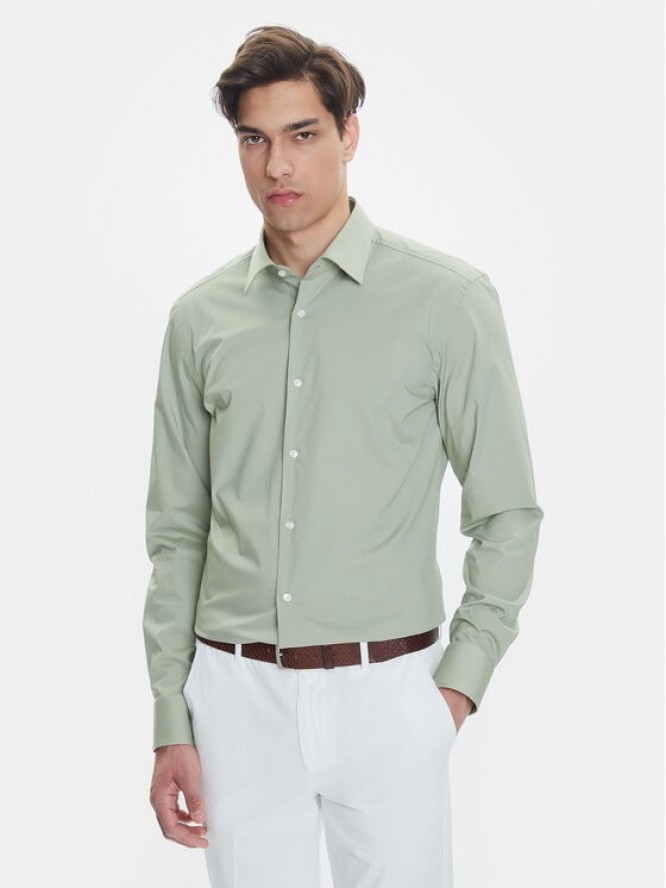 BOSS Koszula H-Hank 50469345 Zielony Slim Fit
