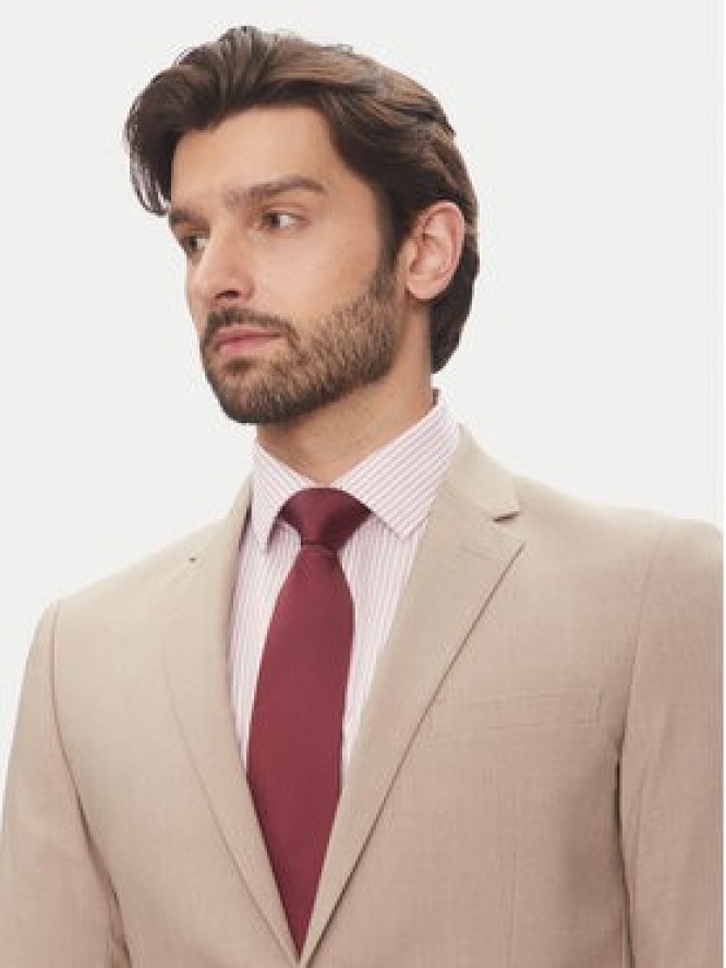 Lindbergh Garnitur 30-61040 Beżowy Slim Fit