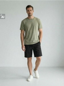 Bawełniane szorty jogger - czarny