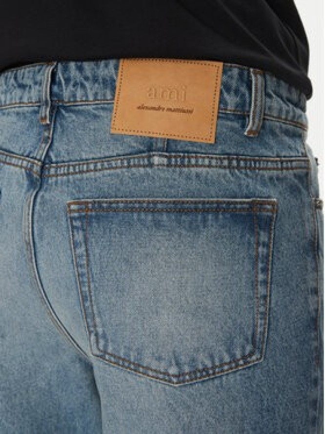 AMI Paris Jeansy HTR103.DE0046 Niebieski Tapered Fit