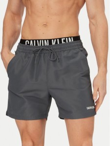 Calvin Klein Swimwear Szorty kąpielowe LV00N61015 Szary ciemny Regular Fit