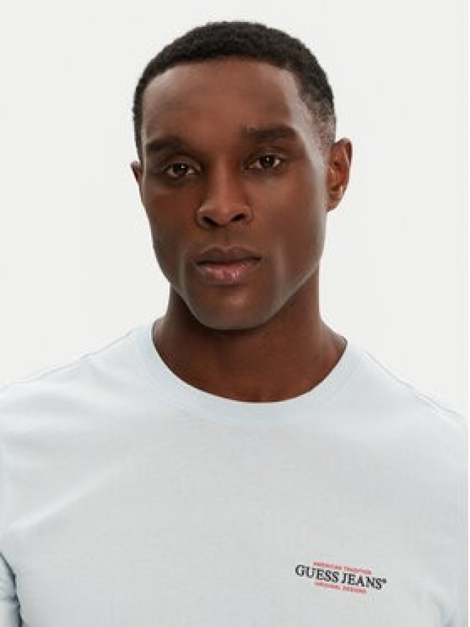 Guess Jeans T-Shirt M4YI55 K8HM0 Błękitny Regular Fit