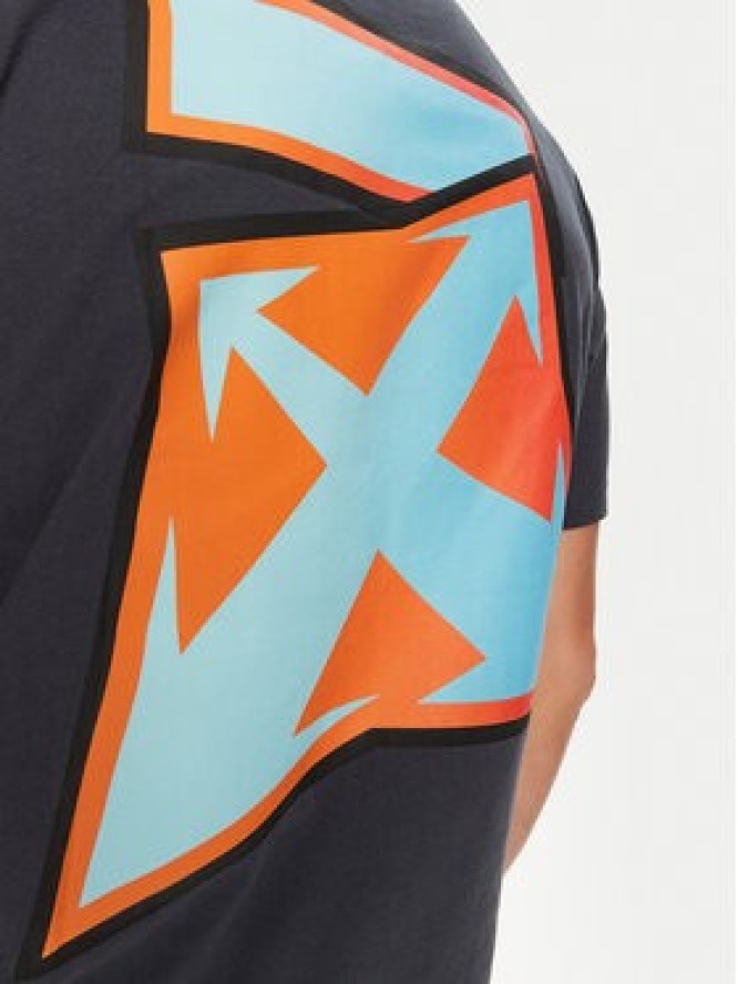 Off-White T-Shirt OMAA027F22JER0074641 Granatowy Regular Fit