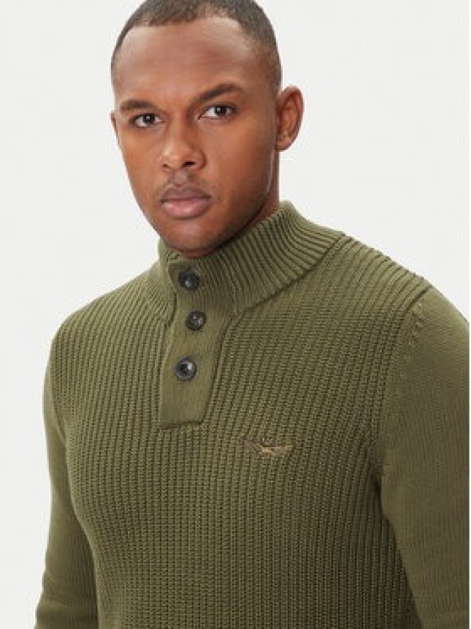 Aeronautica Militare Sweter 252MA1572UL00409 Zielony Slim Fit