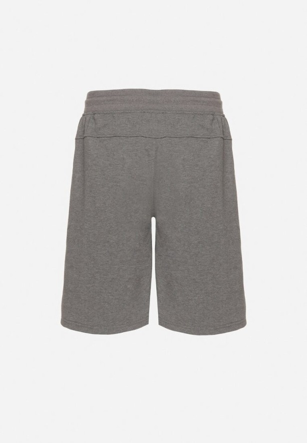 Ciemnoszare Klasyczne Dresowe Szorty z Bawełną Liraneve