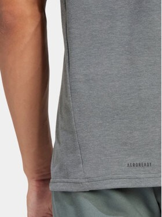 adidas Koszulka techniczna Designed for Training IS3819 Szary Regular Fit
