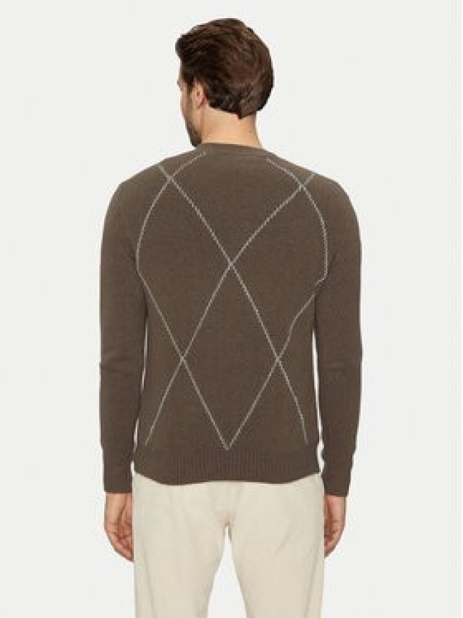 Sisley Sweter 1QPST103W Brązowy Regular Fit