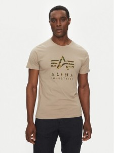 Alpha Industries T-Shirt Camo Puff 146506 Beżowy Regular Fit