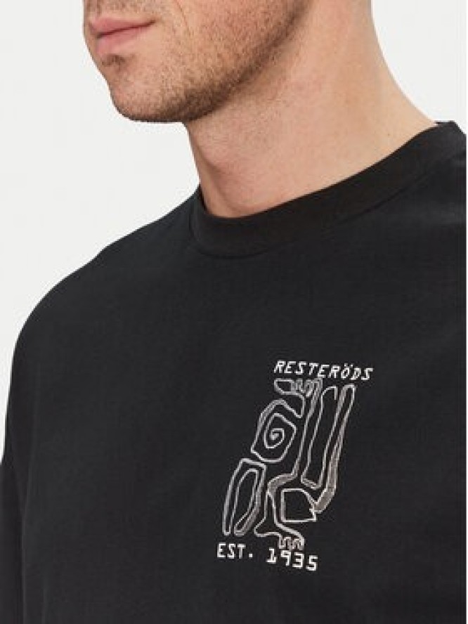 Resteröds T-Shirt Dev 20251 2055 Czarny Regular Fit