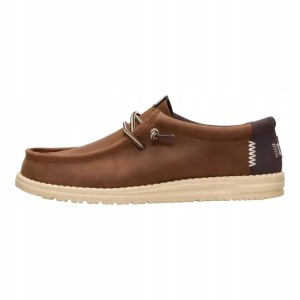 HeyDude Męskie Buty Mokasyny Wsuwane Skórzane Wally Full Grain Leather 46