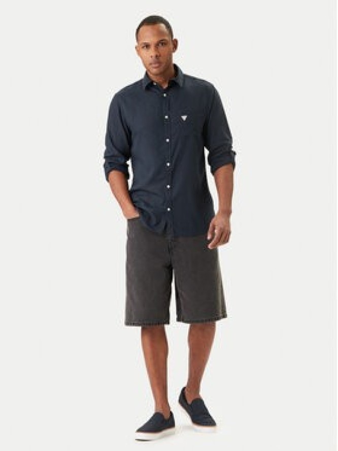 Guess Koszula F6GH06 WG3L0 Granatowy Regular Fit