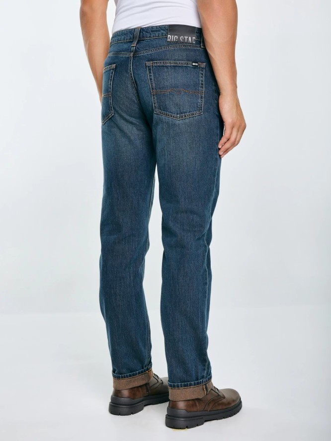 Jeansy męskie z prostą nogawką granatowe Toros 764