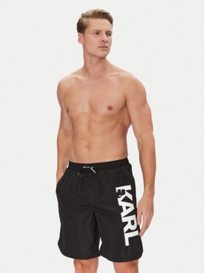 KARL LAGERFELD Szorty kąpielowe A1M46009 Czarny Regular Fit