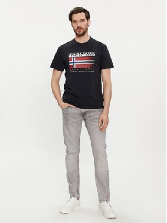 Napapijri T-Shirt S-Kreis NP0A4HQR Czarny Regular Fit