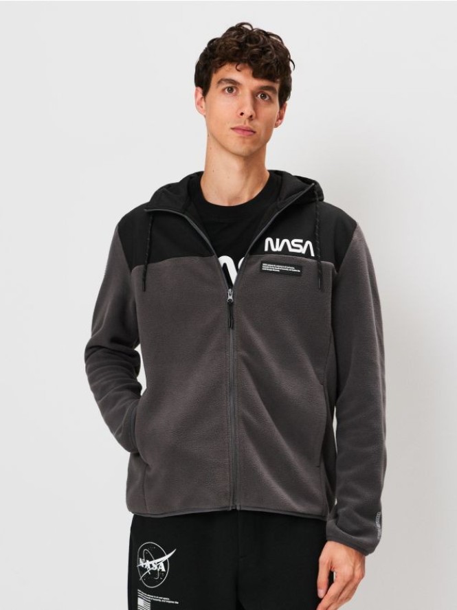 Bluza zip hoodie NASA - szary