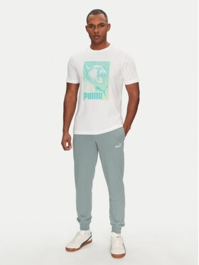 Puma T-Shirt Graphics Photoprint 684836 Biały Regular Fit