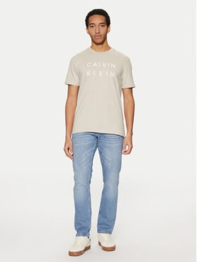 Calvin Klein T-Shirt K10K114156 Beżowy Regular Fit