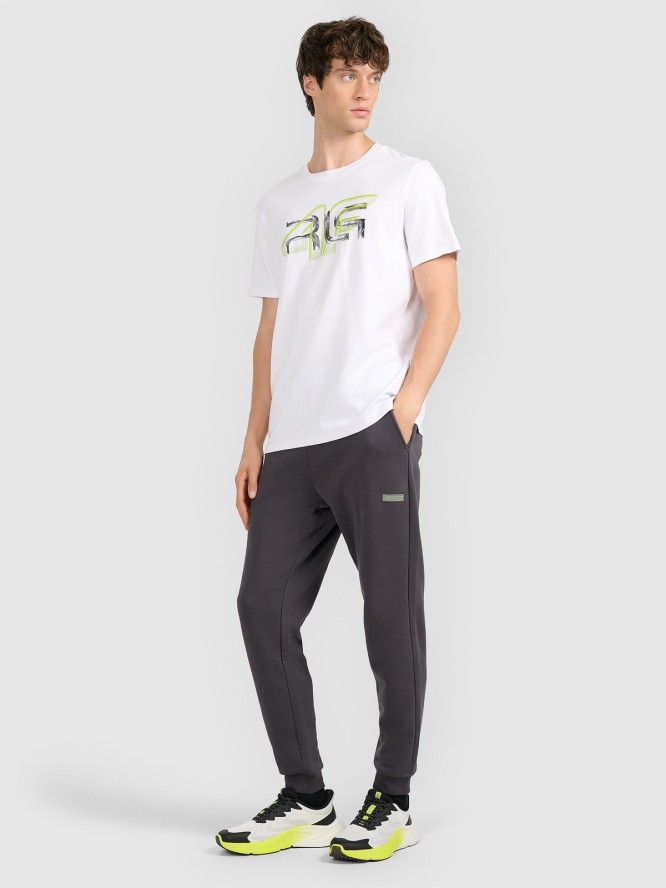 4F T-shirt regular z nadrukiem męski 4F x Robert Lewandowski - biały XXL