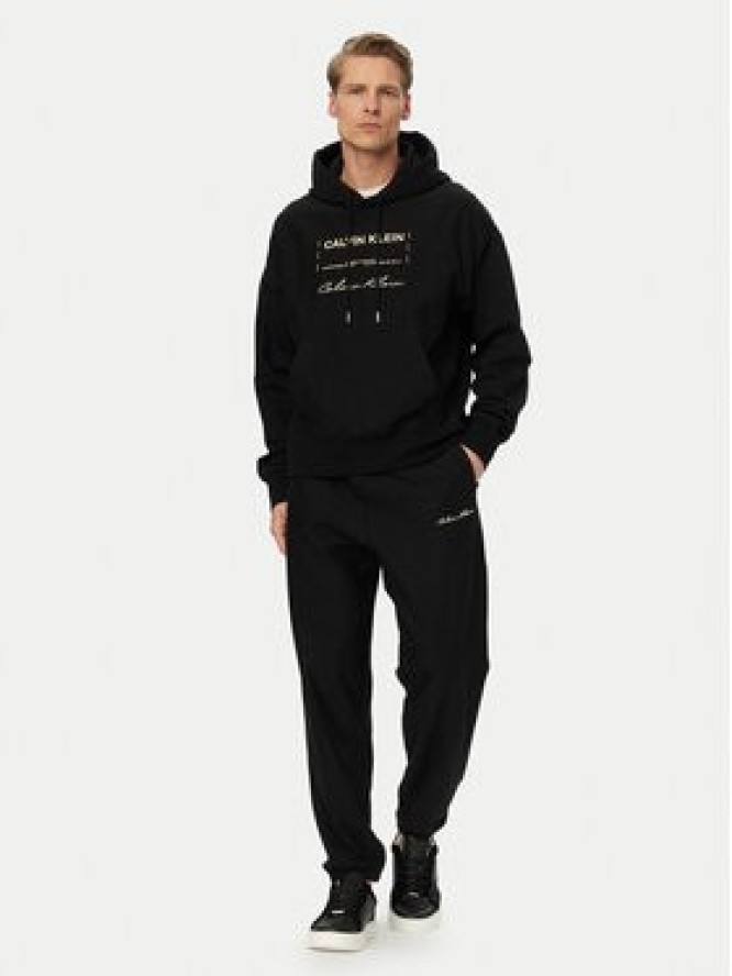 Calvin Klein Jeans Spodnie dresowe LV04RF249G Czarny Regular Fit