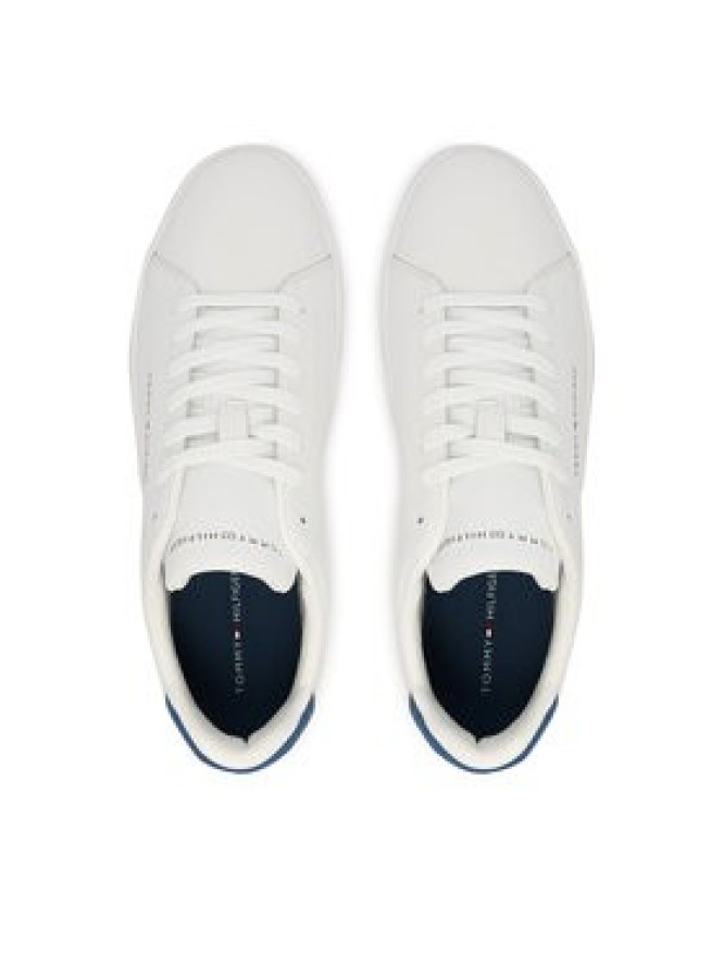 Tommy Hilfiger Sneakersy Th Court Lth Detail Ess FM0FM05367 Biały