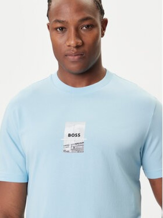 BOSS T-Shirt Photoprint 50545869 Błękitny Relaxed Fit